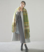 大判タイプなチェック柄マフラーsdpalywm04 グリーン