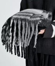 大判タイプなチェック柄マフラーsdpalywm04 ブラック