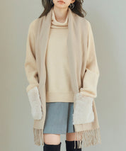 暖か2way大判ストールsdpalywm08 ベージュ