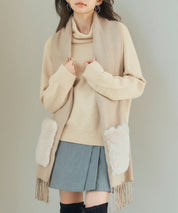 暖か2way大判ストールsdpalywm08 ベージュ