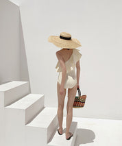 ワンショルダーフリルスイムウェアsdpalyy006 アイボリー