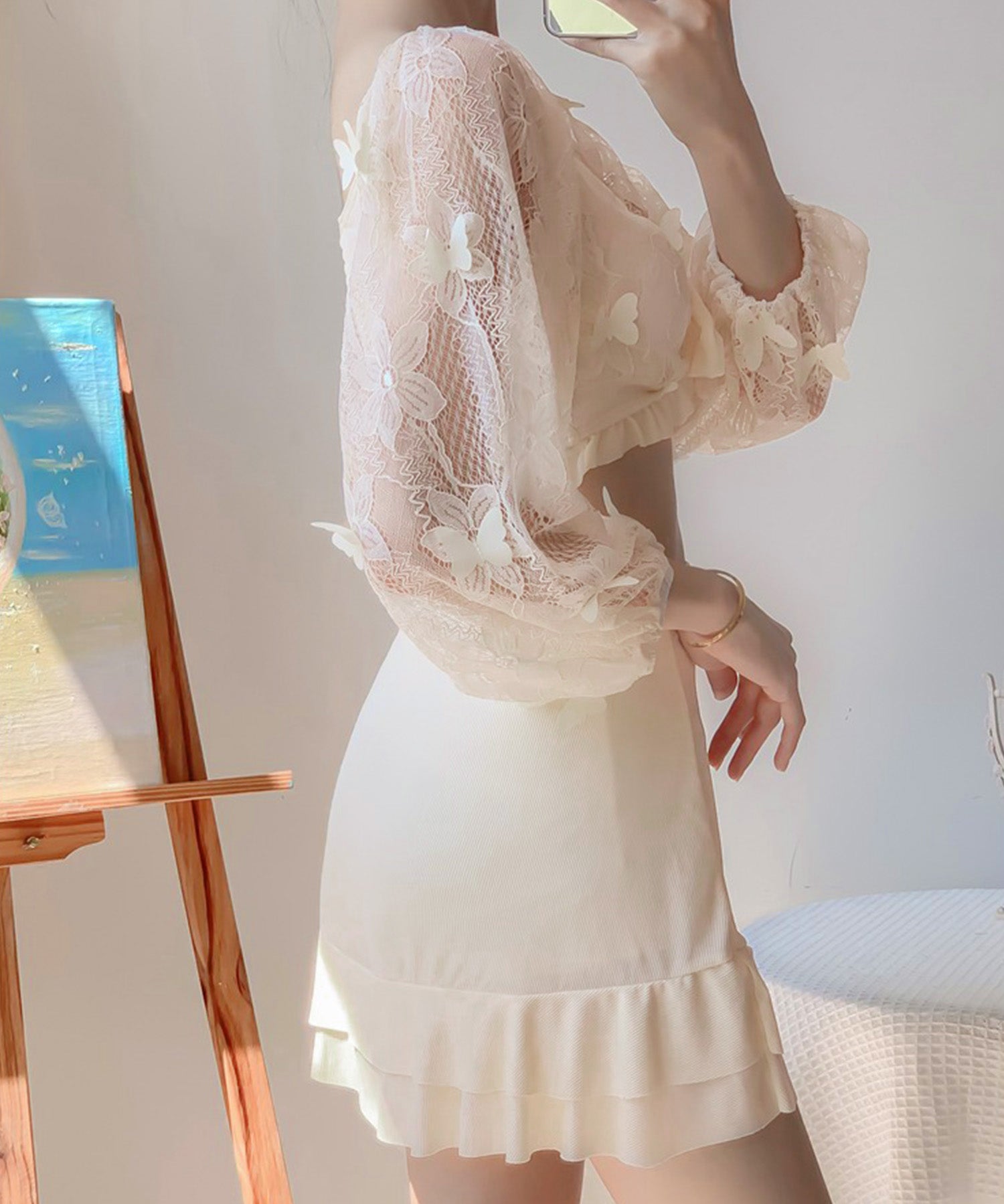 体型カバー3点セットセパレート水着sdpalyy008 アイボリー