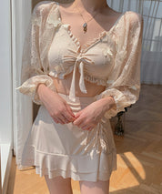 体型カバー3点セットセパレート水着sdpalyy008 アイボリー