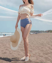 可愛い満点3点セットフリル水着sdpalyy011 アイボリー