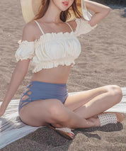 可愛い満点3点セットフリル水着sdpalyy011 アイボリー