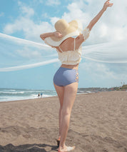 可愛い満点3点セットフリル水着sdpalyy011 アイボリー