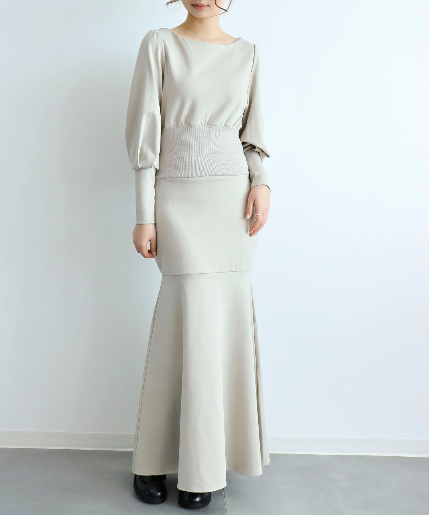 ウエストリブ切り替えマーメイドワンピースsdpdsn0038-101-14