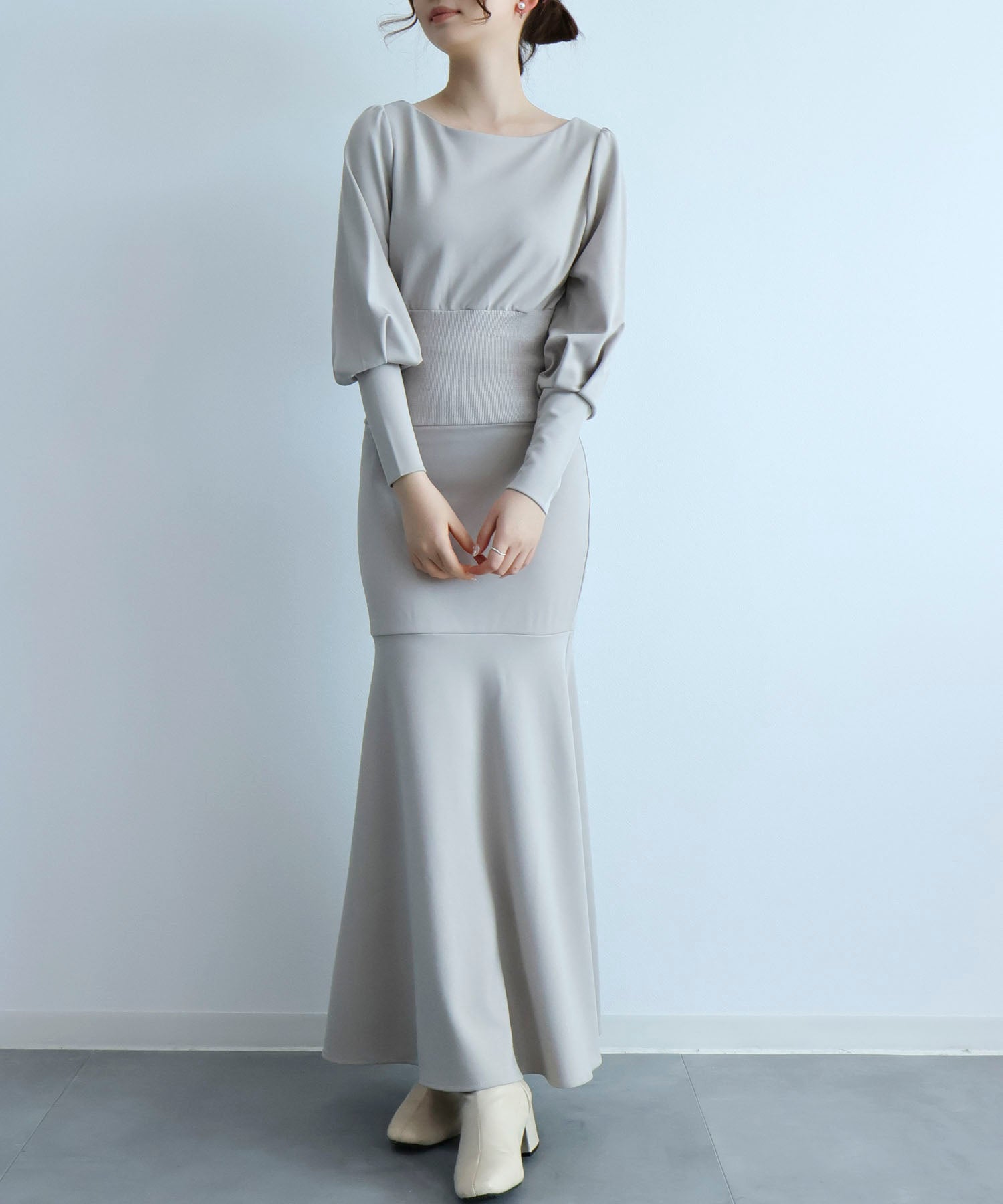 ウエストリブ切り替えマーメイドワンピースsdpdsn0038-101-18