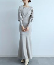 ウエストリブ切り替えマーメイドワンピースsdpdsn0038-101-18
