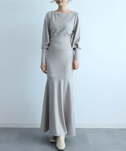 ウエストリブ切り替えマーメイドワンピースsdpdsn0038 グレー