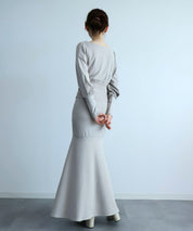 ウエストリブ切り替えマーメイドワンピースsdpdsn0038 グレー