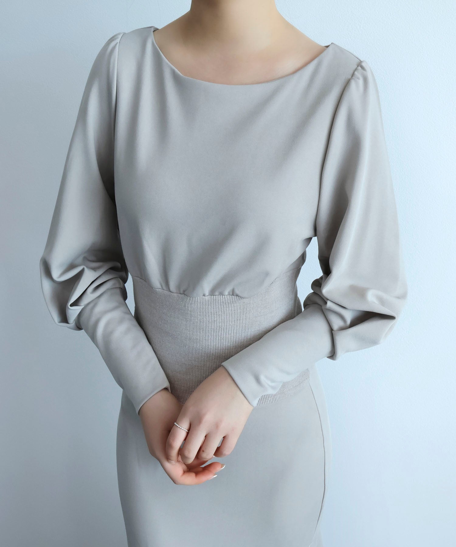 ウエストリブ切り替えマーメイドワンピースsdpdsn0038 グレー