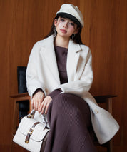 ダブルブレストテーラードウールライクジャケット/コートsdpdy5333 ベージュ