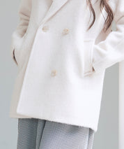 ダブルブレストテーラードウールライクジャケット/コートsdpdy5333 ベージュ