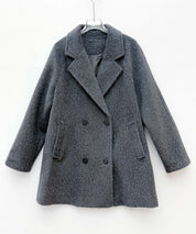 ダブルブレストテーラードウールライクジャケット/コートsdpdy5333 グレー