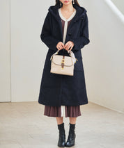 シャギーフード付きロングコートsdpdy5369 ネイビー