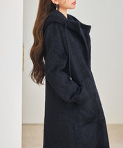 シャギーフード付きロングコートsdpdy5369 ネイビー