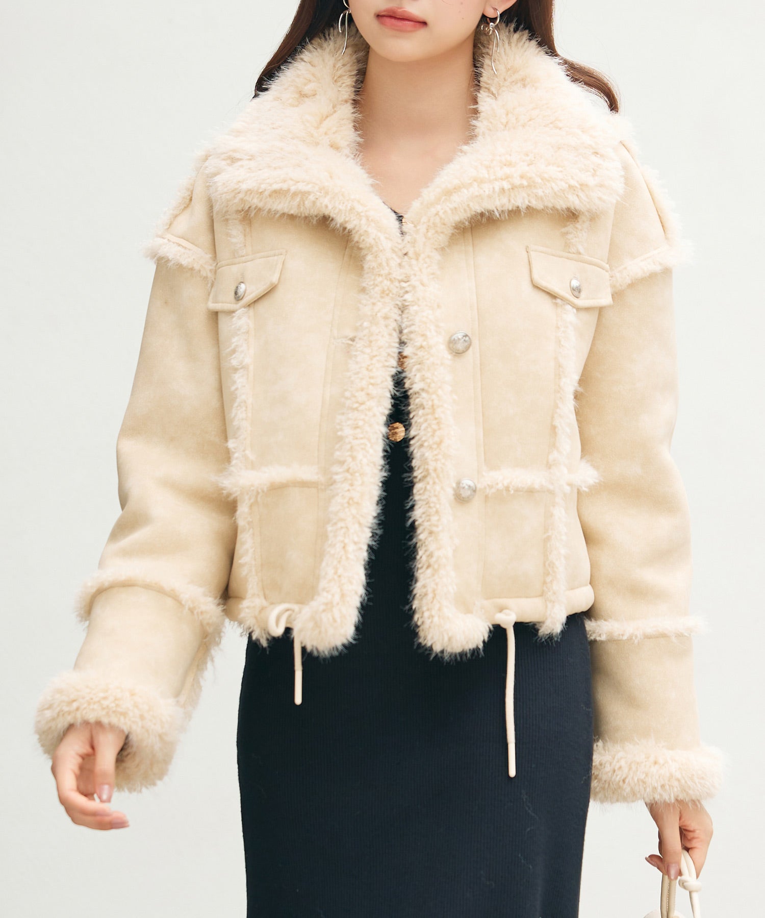 ショートフェイクムートンジャケットsdpdy666-101-14