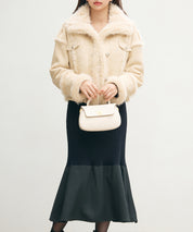 ショートフェイクムートンジャケットsdpdy666 ベージュ