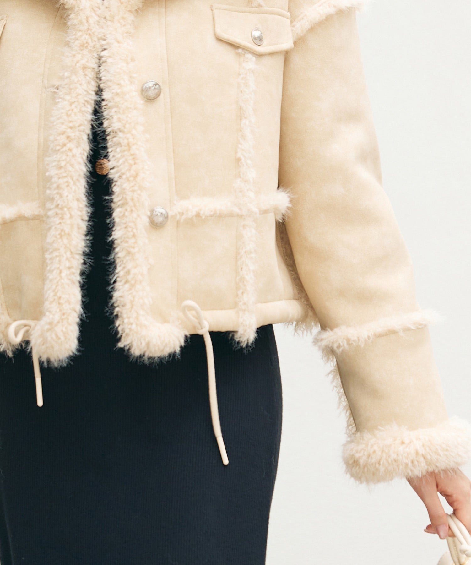 ショートフェイクムートンジャケットsdpdy666 ベージュ