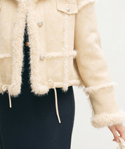 ショートフェイクムートンジャケットsdpdy666 ベージュ