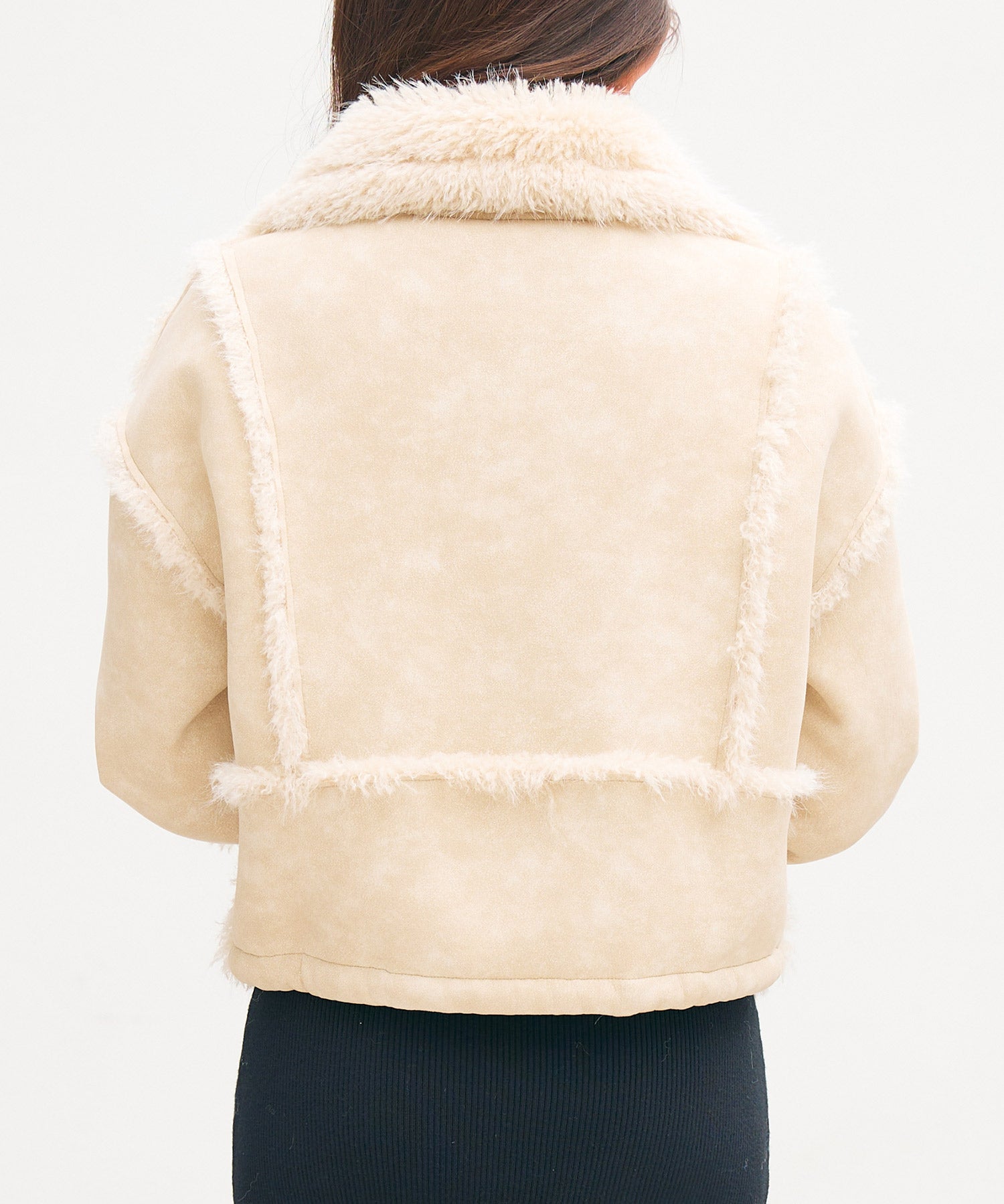 ショートフェイクムートンジャケットsdpdy666 ベージュ