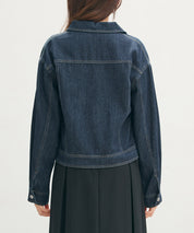 トラッカーデニムウォッシュ加工ジャケットsdpdy82739 ネイビー