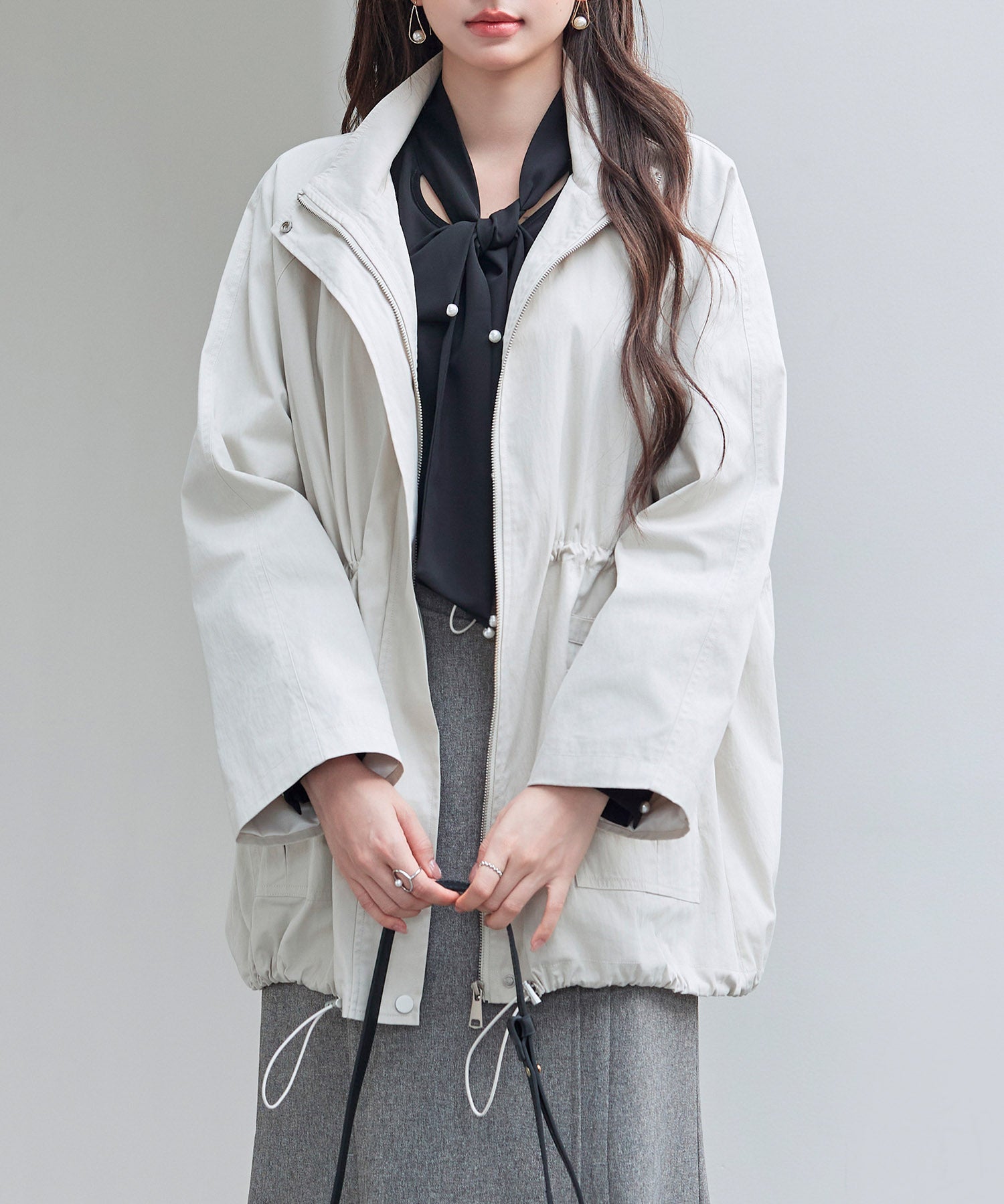 ワックスドオーバーブルゾンsdpdy82777 アイボリー