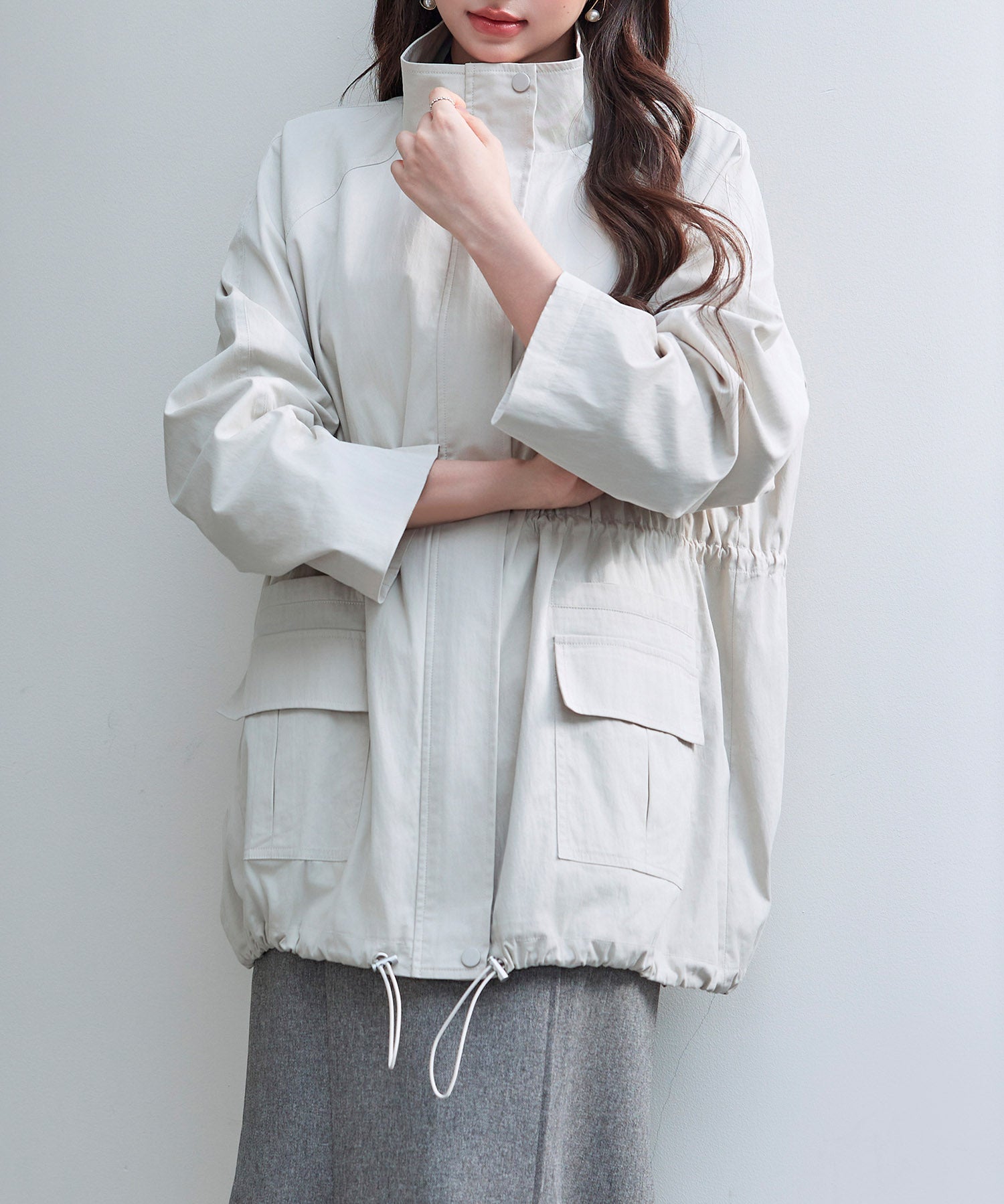 ワックスドオーバーブルゾンsdpdy82777 アイボリー