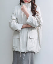 ワックスドオーバーブルゾンsdpdy82777 アイボリー