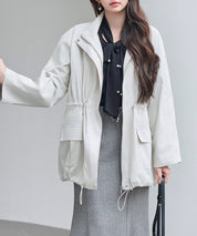 ワックスドオーバーブルゾンsdpdy82777 アイボリー