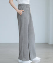 ウエストゴム体型カバーワイドパンツsdpot05 グレー