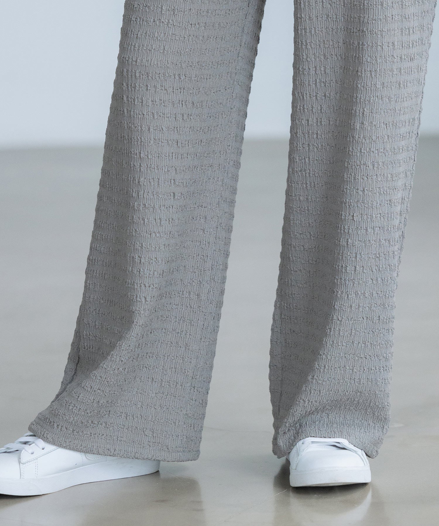 ウエストゴム体型カバーワイドパンツsdpot05 グレー