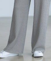 ウエストゴム体型カバーワイドパンツsdpot05 グレー