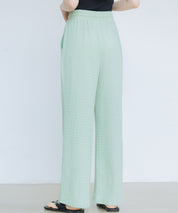 ウエストゴム体型カバーワイドパンツsdpot05 グリーン