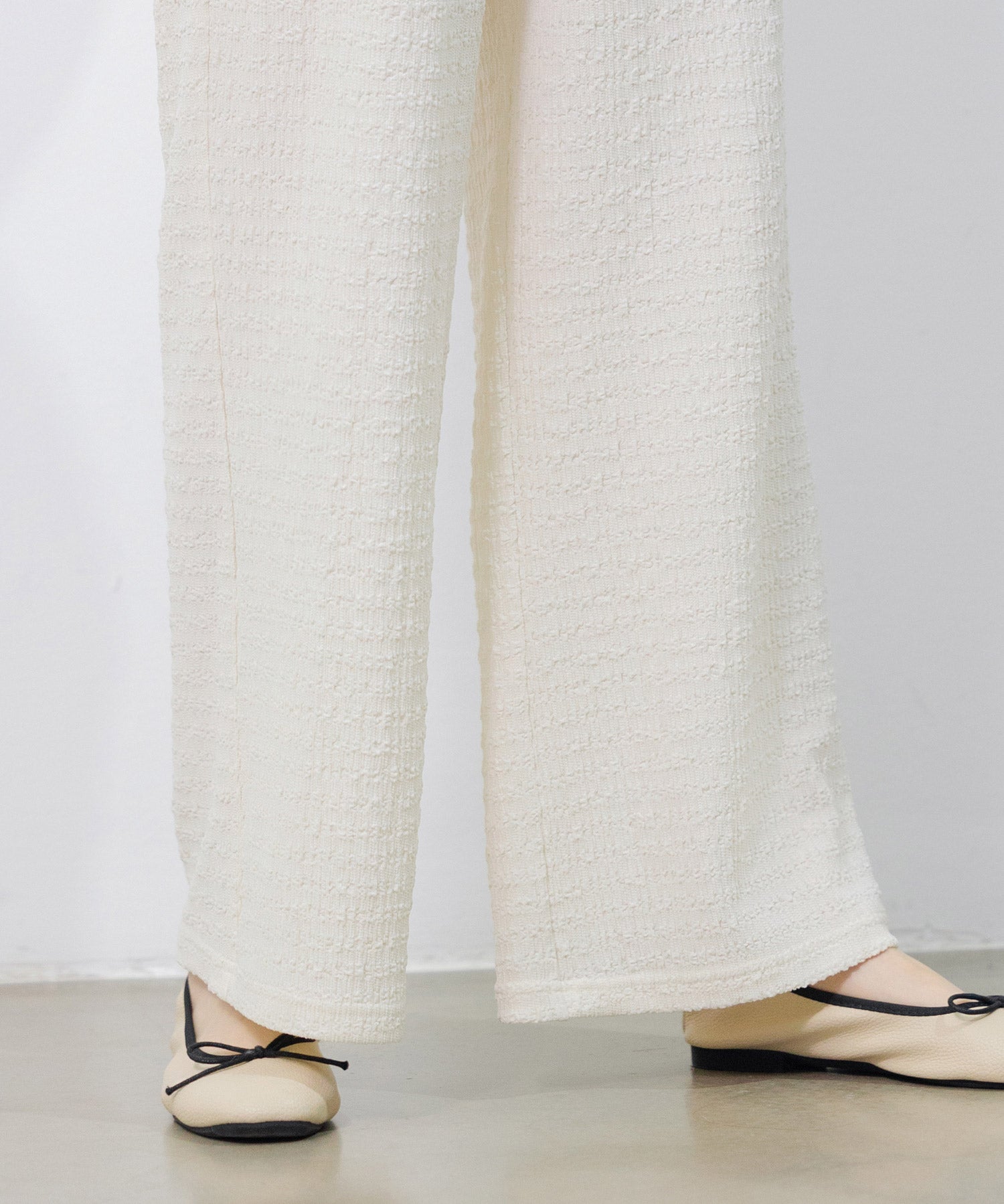 ウエストゴム体型カバーワイドパンツsdpot05 アイボリー