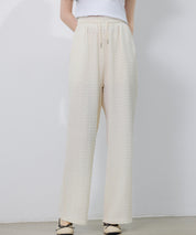 ウエストゴム体型カバーワイドパンツsdpot05 アイボリー
