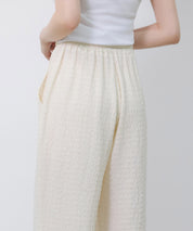 ウエストゴム体型カバーワイドパンツsdpot05 アイボリー