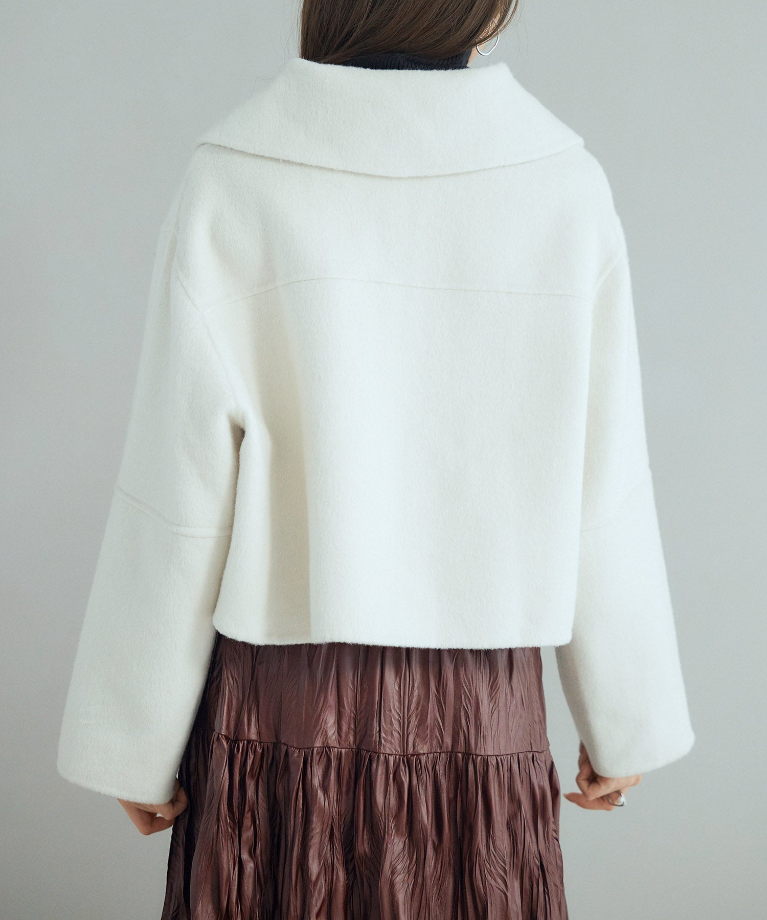 ダブルフェイスショート丈コートsdpps0512 ライトベージュ