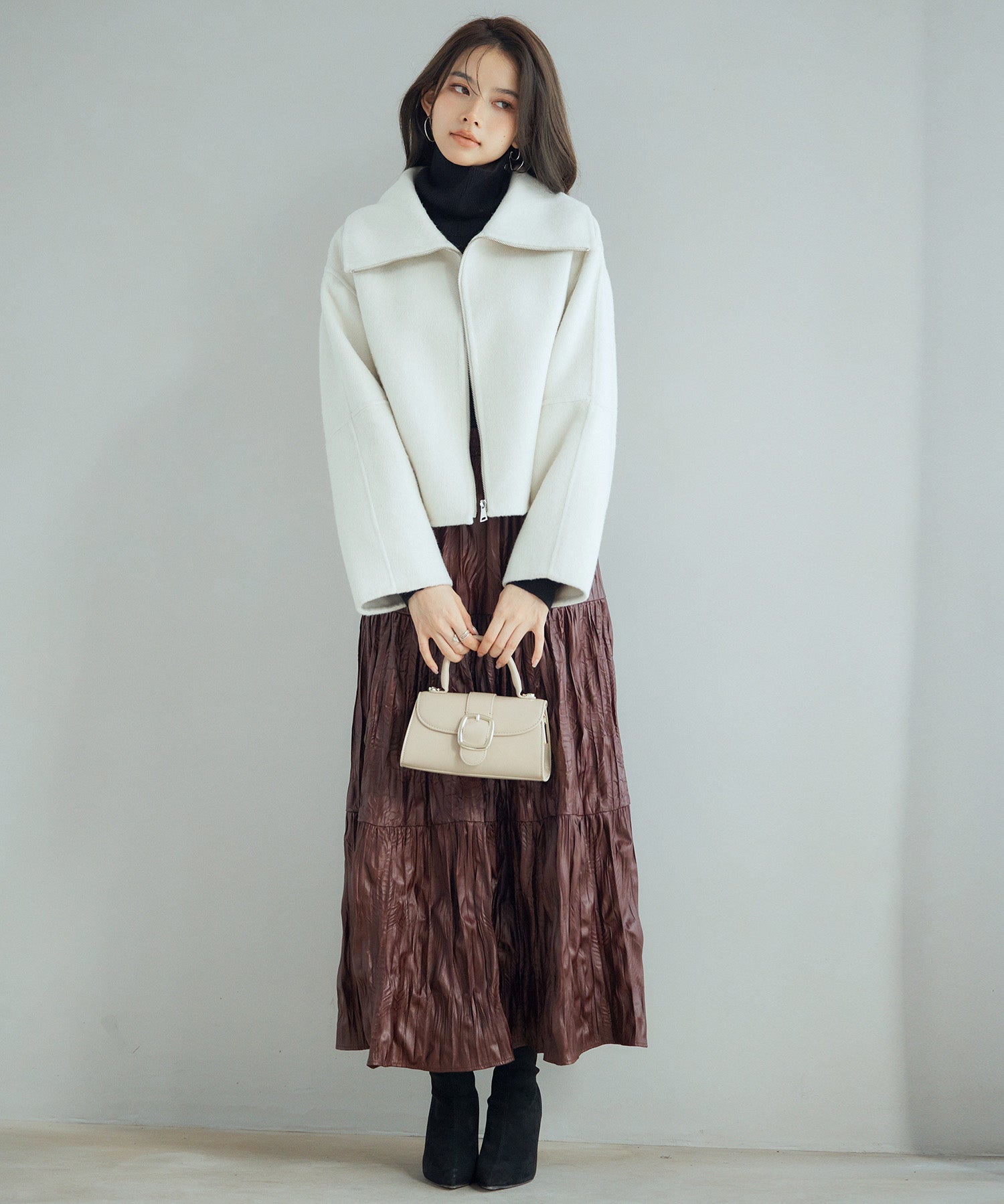 ダブルフェイスショート丈コートsdpps0512 ライトベージュ