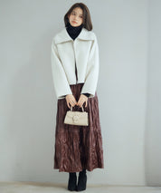 ダブルフェイスショート丈コートsdpps0512 ライトベージュ