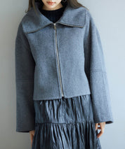 ダブルフェイスショート丈コートsdpps0512 チャコール