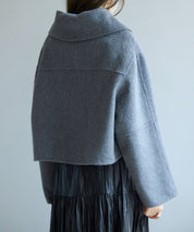 ダブルフェイスショート丈コートsdpps0512 チャコール