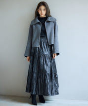 ダブルフェイスショート丈コートsdpps0512 チャコール