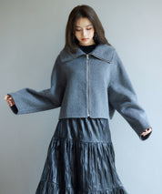 ダブルフェイスショート丈コートsdpps0512 チャコール