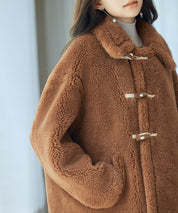 もこもこあったかボア生地コートsdpps0623 ブラウン