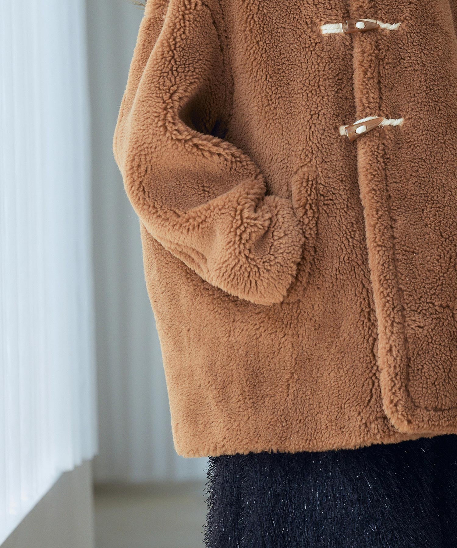 もこもこあったかボア生地コートsdpps0623 ブラウン