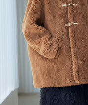 もこもこあったかボア生地コートsdpps0623 ブラウン