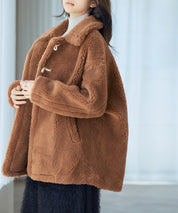 もこもこあったかボア生地コートsdpps0623 ブラウン