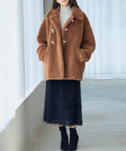 もこもこあったかボア生地コートsdpps0623 ブラウン